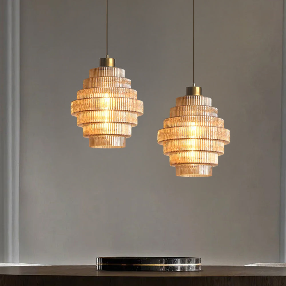 Bottle Shaped Brass Glass Pendant Light