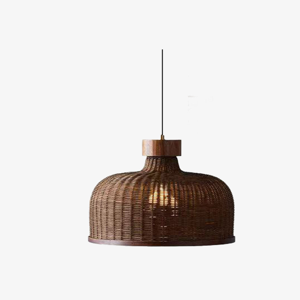 Rustic Handwoven Rattan Pendant Light for Dining Room
