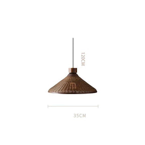 Rustic Handwoven Rattan Pendant Light for Dining Room