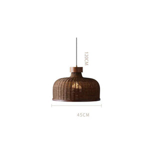 Rustic Handwoven Rattan Pendant Light for Dining Room