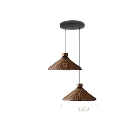 Rustic Handwoven Rattan Pendant Light for Dining Room