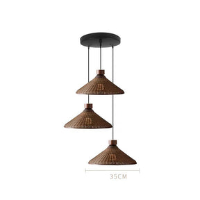 Rustic Handwoven Rattan Pendant Light for Dining Room