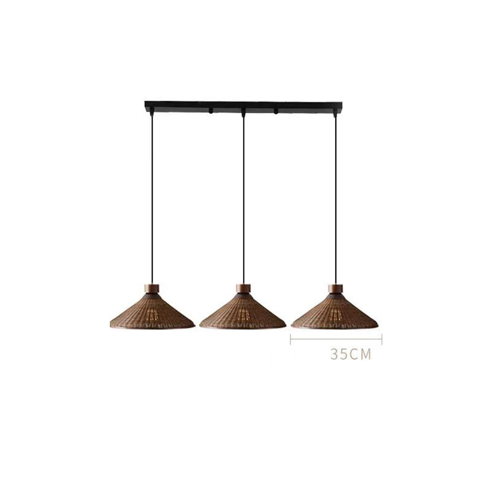 Rustic Handwoven Rattan Pendant Light for Dining Room