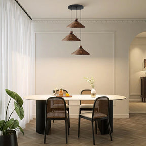 Rustic Handwoven Rattan Pendant Light for Dining Room