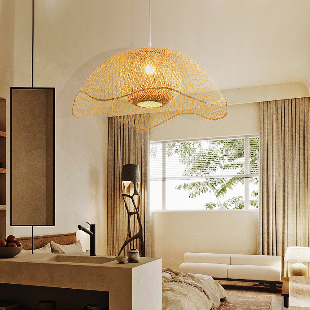 Wabi-Sabi Interior Design Rattan Pendant Light Living Room Bedroom Han