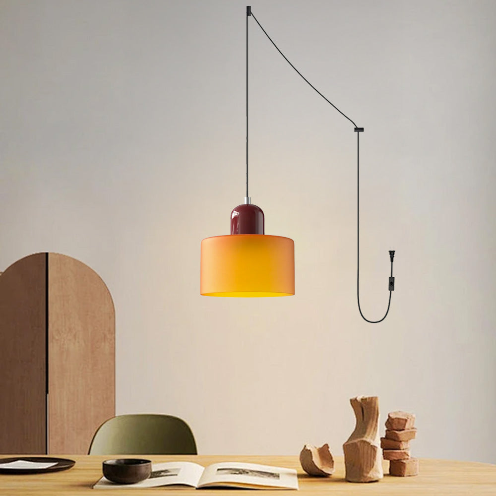 Bauhaus Minimalist Plug-in Glass Pendant Light for Kitchen Island