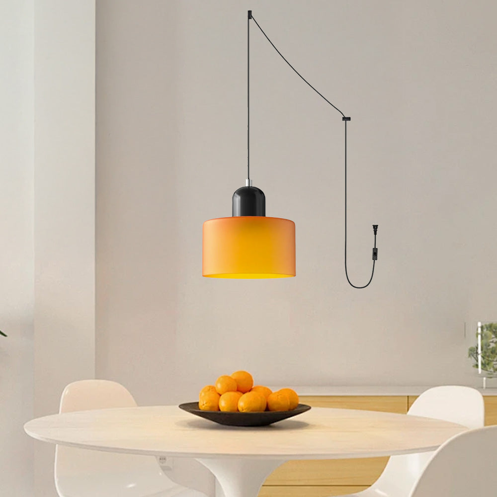 Bauhaus Minimalist Plug-in Glass Pendant Light for Kitchen Island