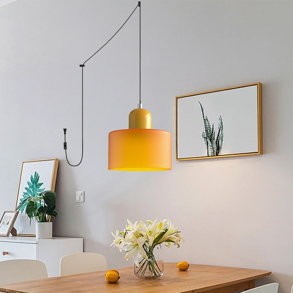 Bauhaus Minimalist Plug-in Glass Pendant Light for Kitchen Island