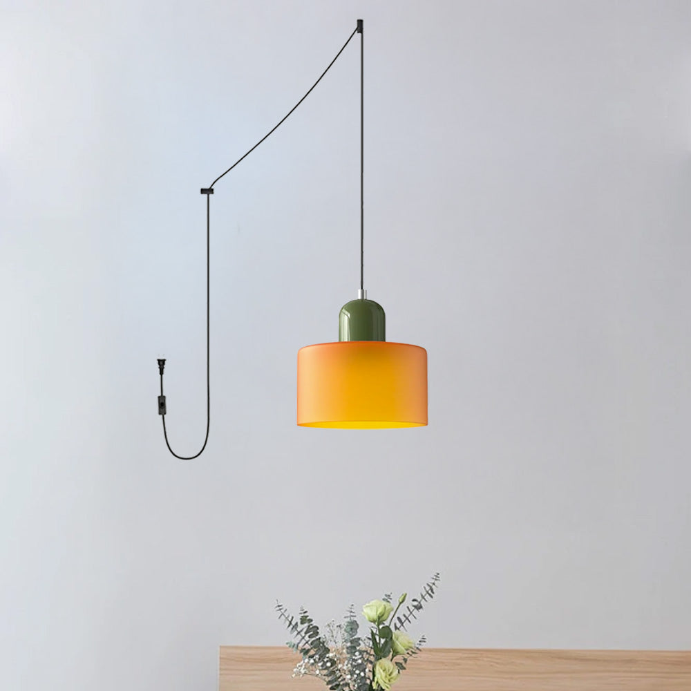 Bauhaus Minimalist Plug-in Glass Pendant Light for Kitchen Island