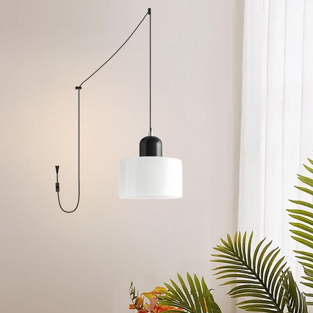 Bauhaus Minimalist Plug-in Glass Pendant Light for Kitchen Island