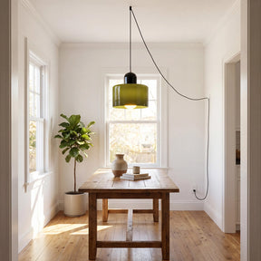 Bauhaus Minimalist Plug-in Glass Pendant Light for Kitchen Island