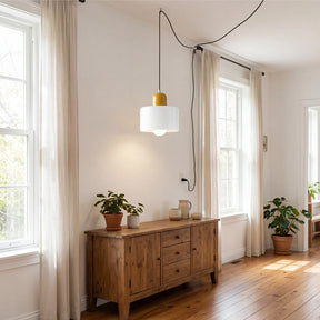 Bauhaus Minimalist Plug-in Glass Pendant Light for Kitchen Island