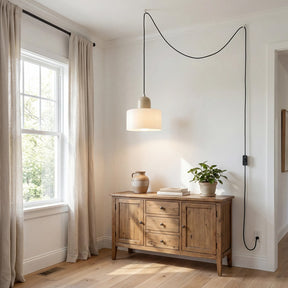 Bauhaus Minimalist Plug-in Glass Pendant Light for Kitchen Island