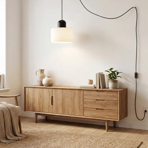 Bauhaus Minimalist Plug-in Glass Pendant Light for Kitchen Island