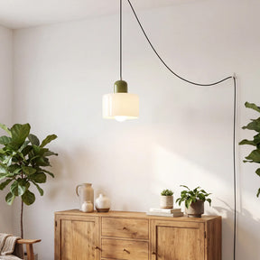 Bauhaus Minimalist Plug-in Glass Pendant Light for Kitchen Island