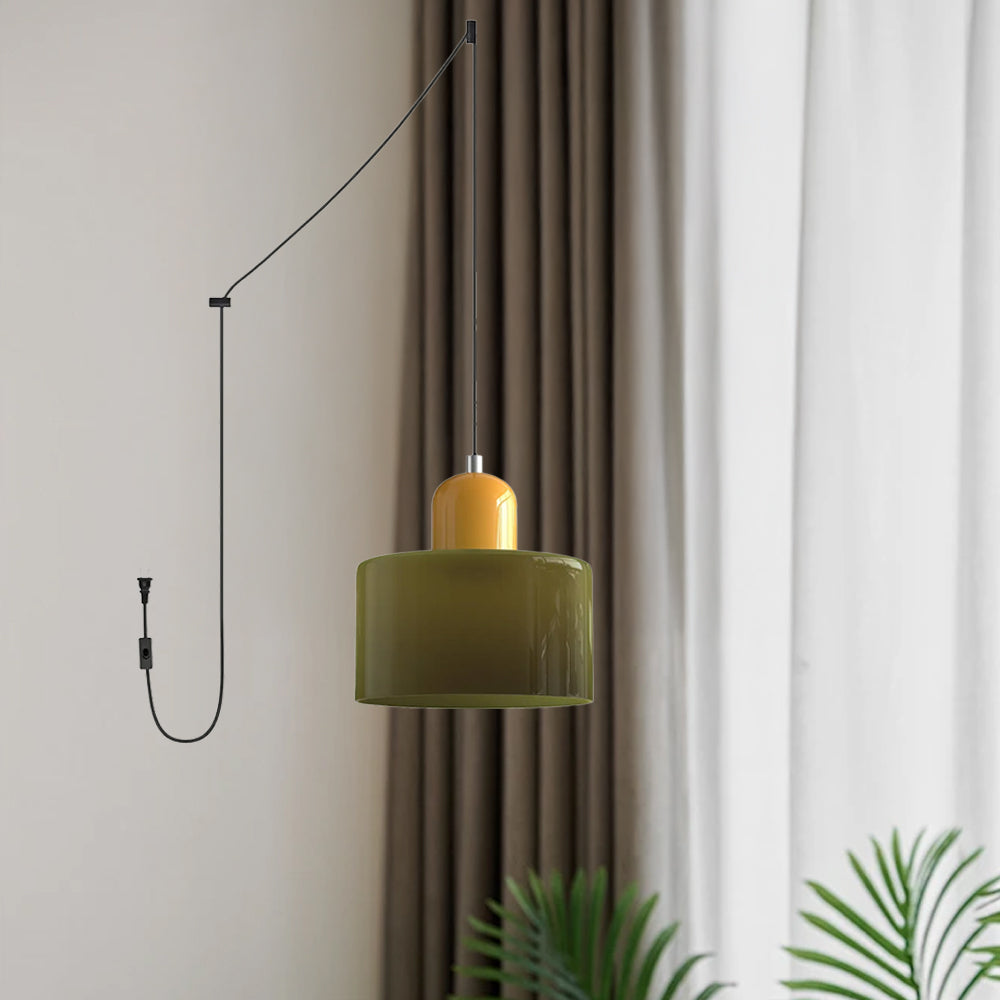 Bauhaus Minimalist Plug-in Glass Pendant Light for Kitchen Island