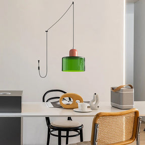 Bauhaus Minimalist Plug-in Glass Pendant Light for Kitchen Island