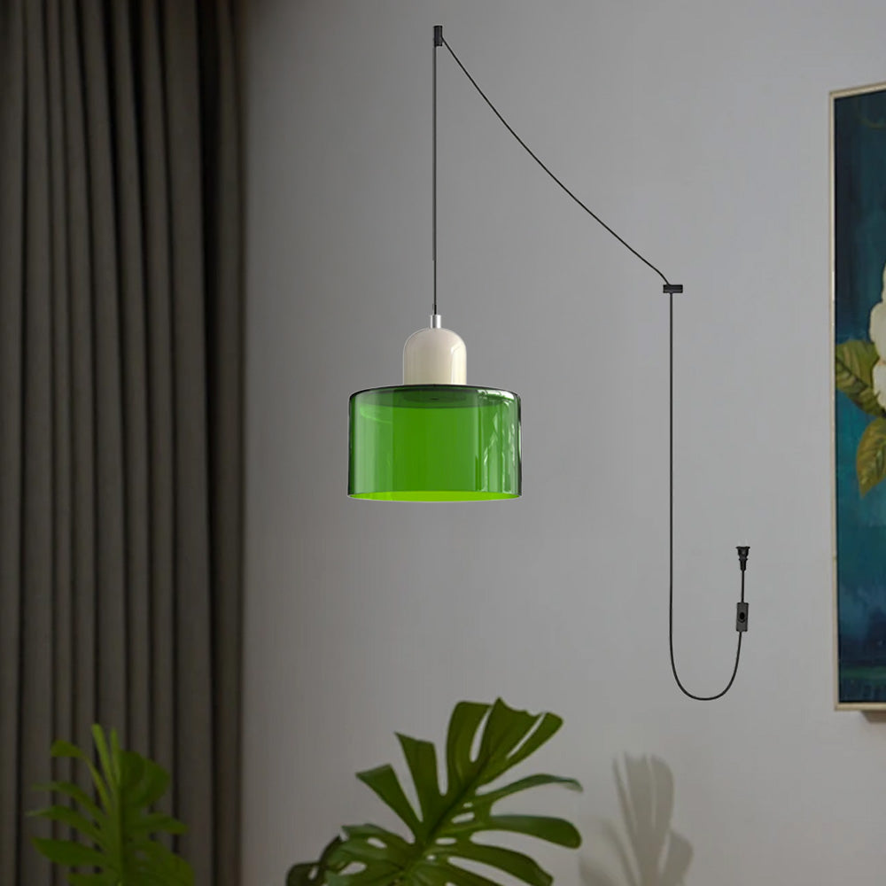 Bauhaus Minimalist Plug-in Glass Pendant Light for Kitchen Island