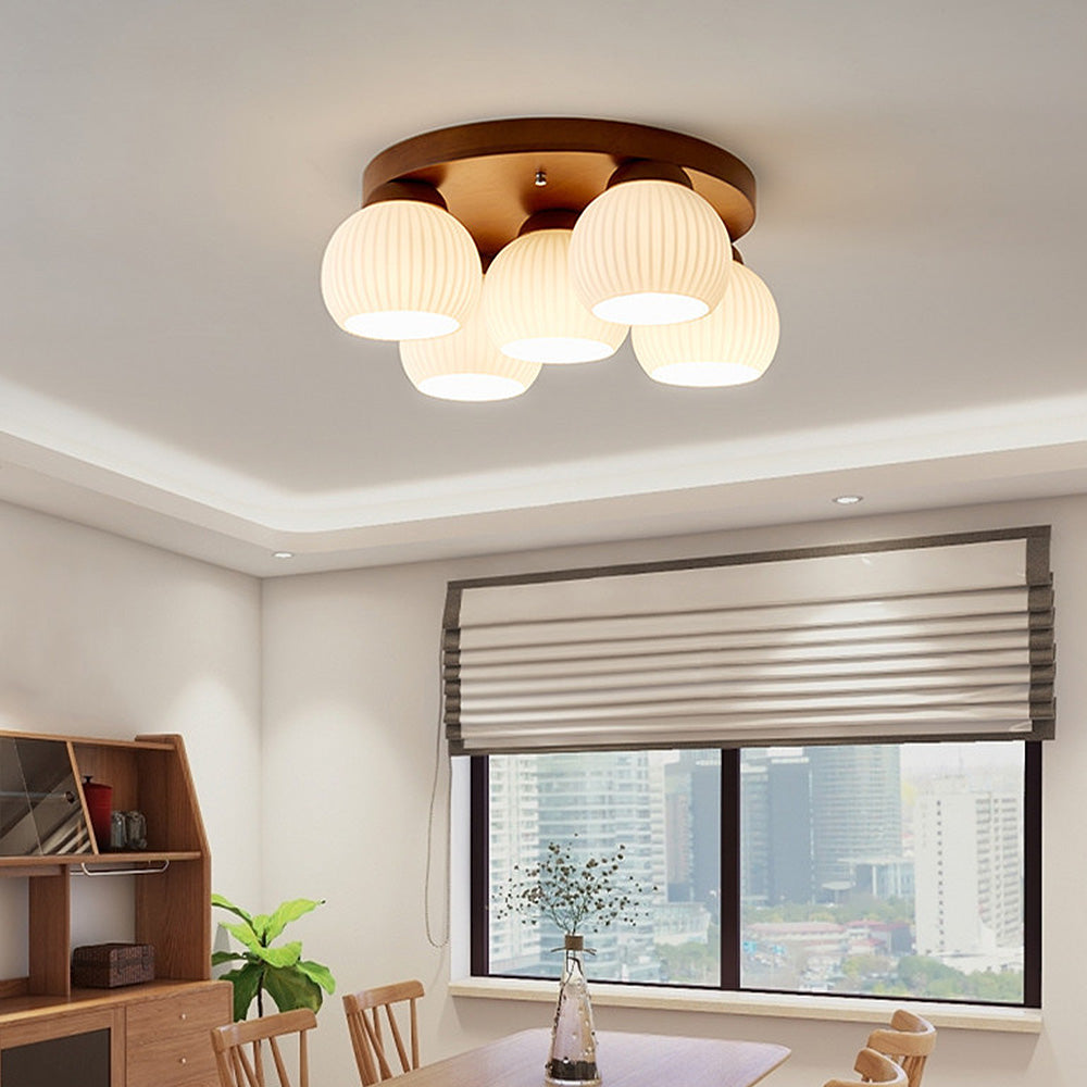 Lampsmodern Ceiling Light Minimalist Wood Multi-Heads White