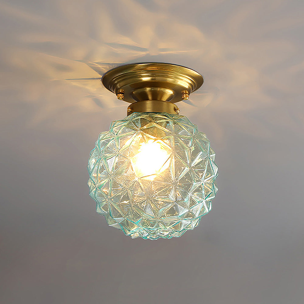 Contemporary Clear Glass Ball Hallway Ceiling Light