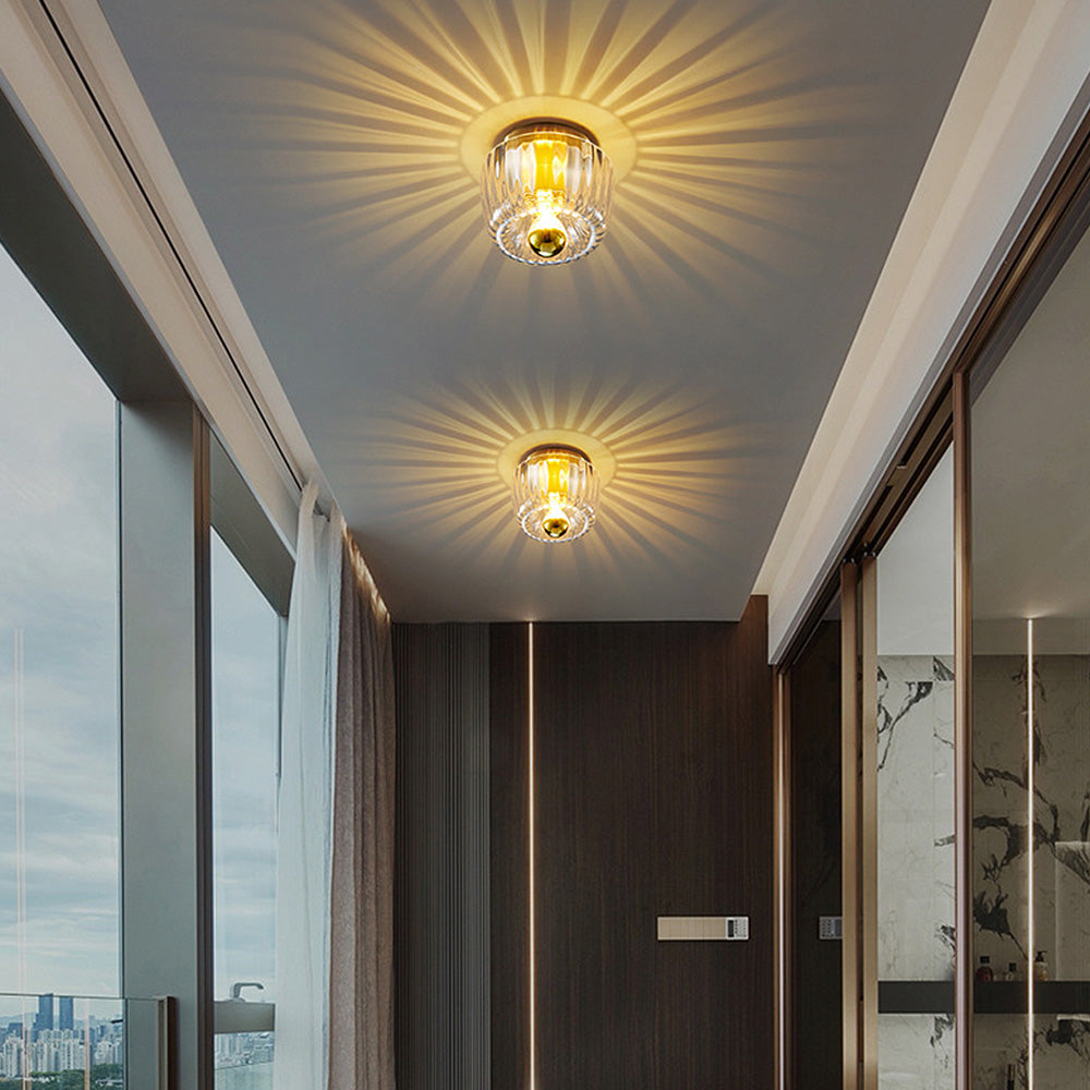 Modern Small Simple Clear Glass Ceiling Light -Lampsmodern