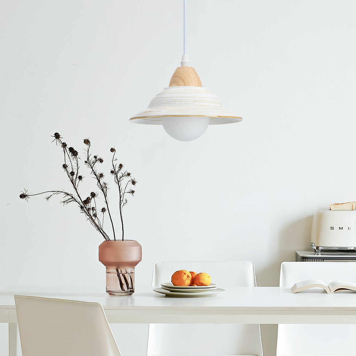 Creative Hat Milky Ceramic Pendant Light
