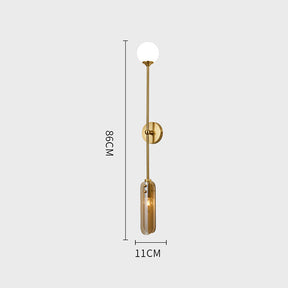 Modern Double Head Long Copper Wall Light
