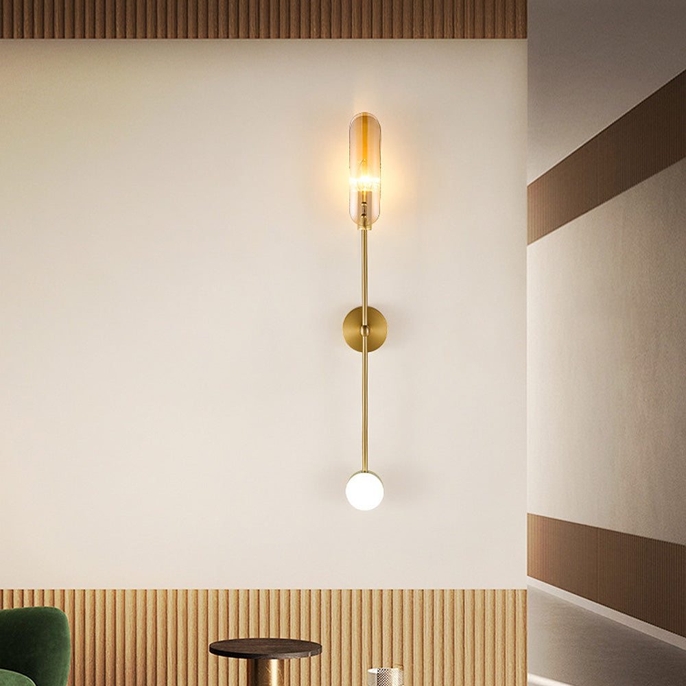 Modern Double Head Long Copper Wall Light