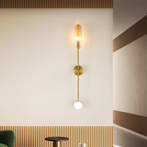 Modern Double Head Long Copper Wall Light