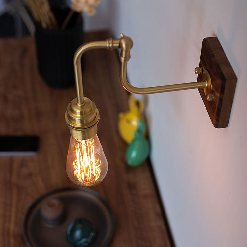 Minimalist Adjustable Brass Industrial Wall Light