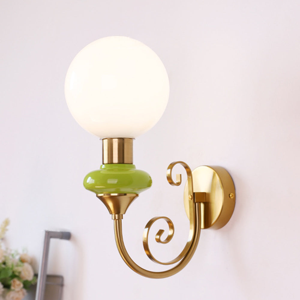 French Retro Glass 1-Light Wall Sconce Info