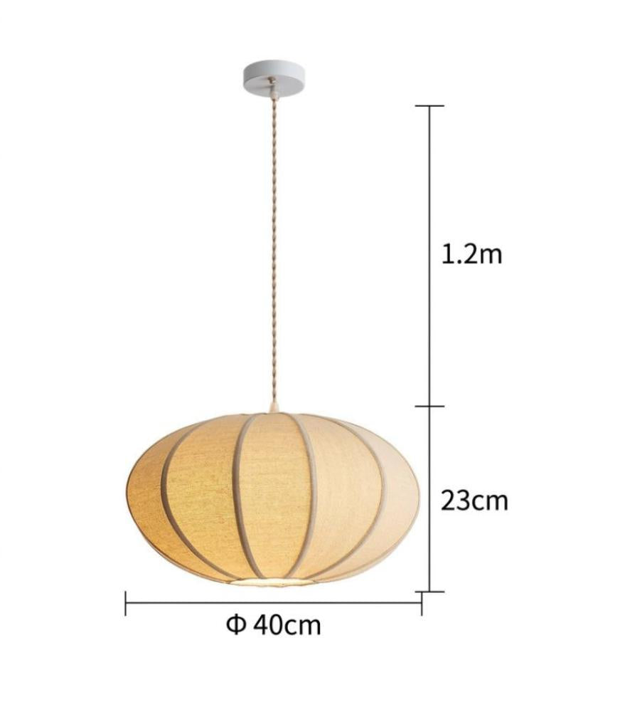 Natural Oval Fabric Pendant Lights for Living Room