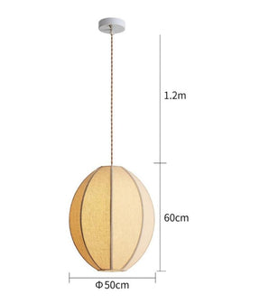 Natural Oval Fabric Pendant Lights for Living Room