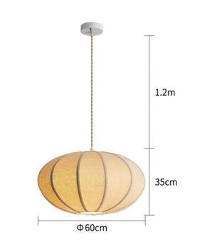 Natural Oval Fabric Pendant Lights for Living Room