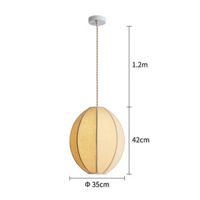 Natural Oval Fabric Pendant Lights for Living Room