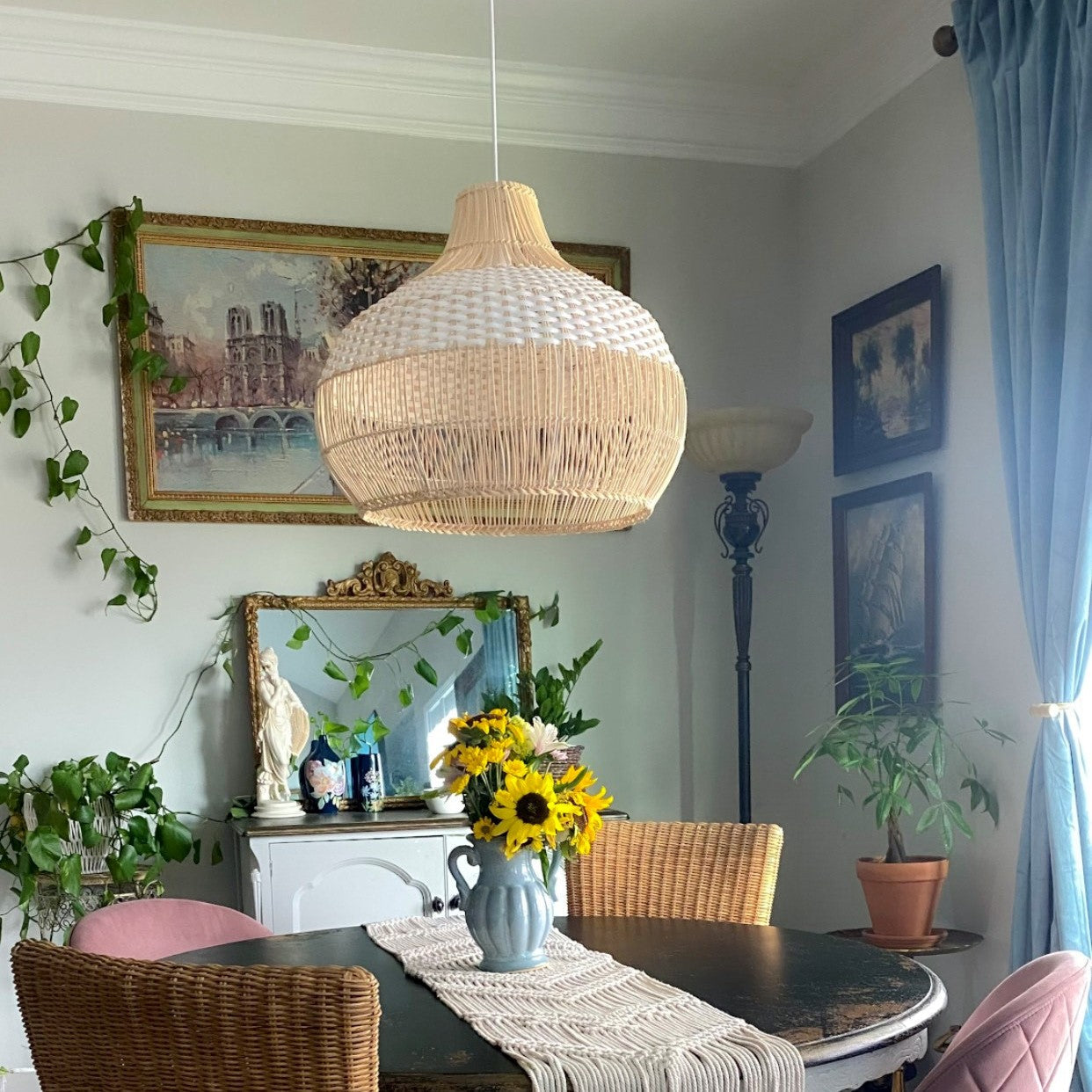 Lampsmodern Pendant lamps Rattan Kitchen Island Wicker Basket