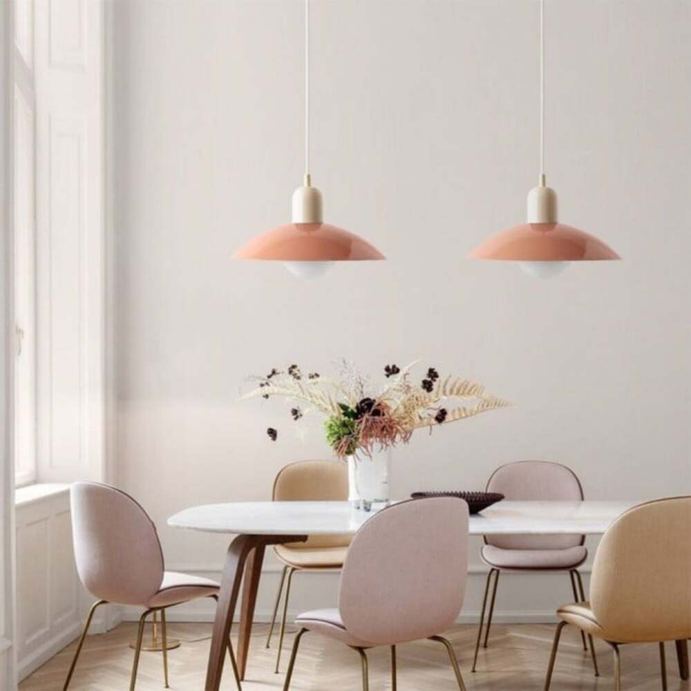 Nordic Metal Dining Room Colorful Plug-in Pendant Light