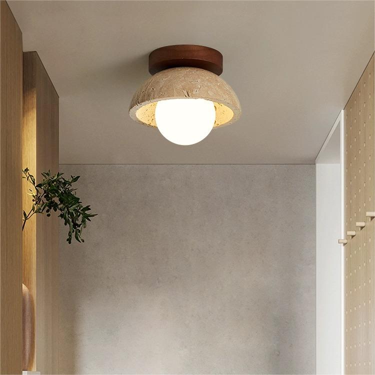 Contemporary Industrial Beige Stone Wall Light