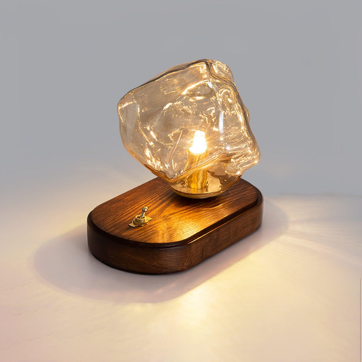 Modern Ice Stone Glass Bedroom Table Lamp