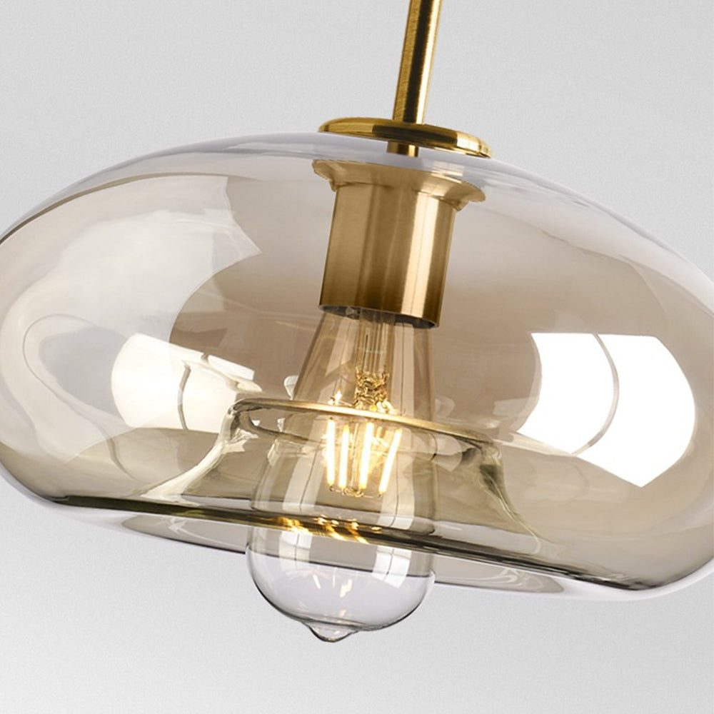 Industrial Amber Glass Pendant Light