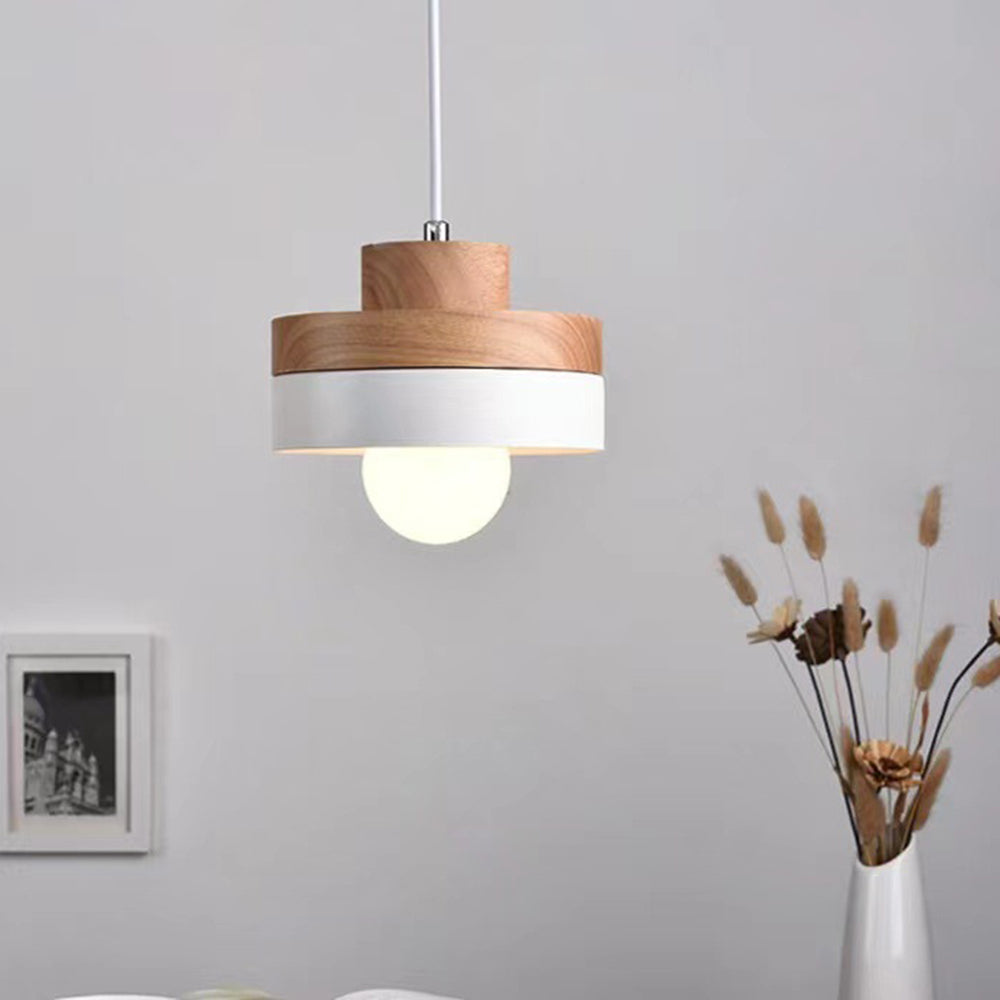 Industrial Wood Pendant Light