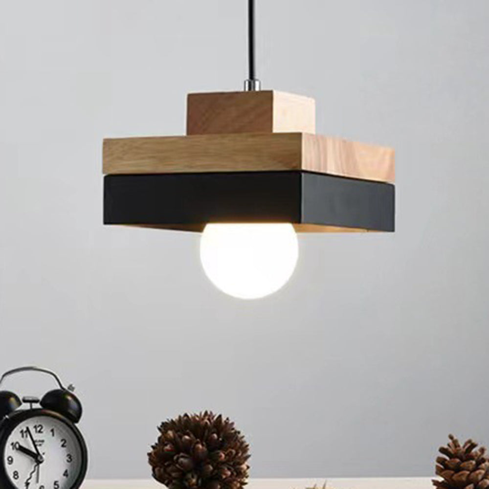 Industrial Wood Pendant Light