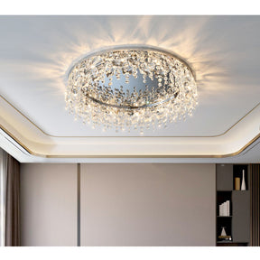 Luxury Crystal Chrome Flush Ceiling Light