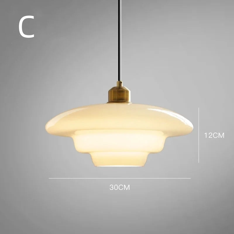 Nordic Milk Glass Plug-In Pendant Light for Kitchen Island