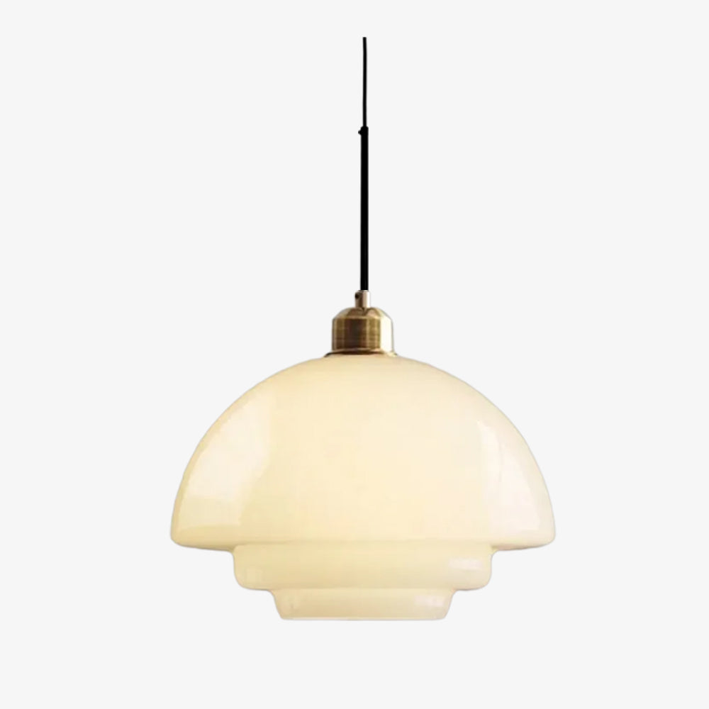 Nordic Milk Glass Plug-In Pendant Light for Kitchen Island