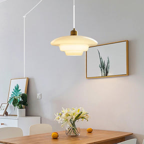 Nordic Milk Glass Plug-In Pendant Light for Kitchen Island