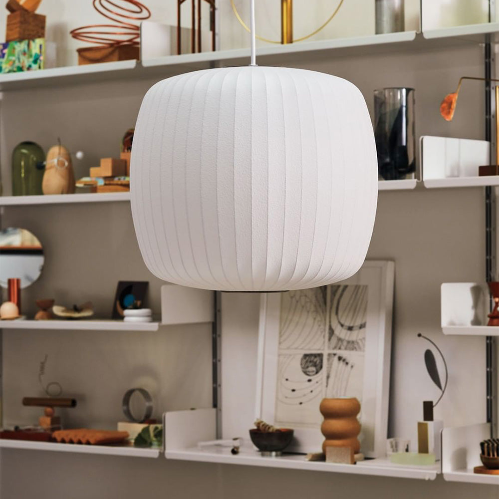 Nordic White Lantern Saucer Pendant Light For Living Room