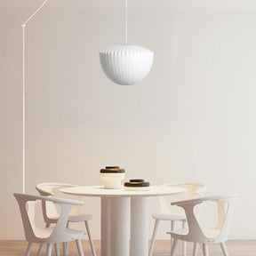 Mid-Century Silk Living Room White Pendant Light