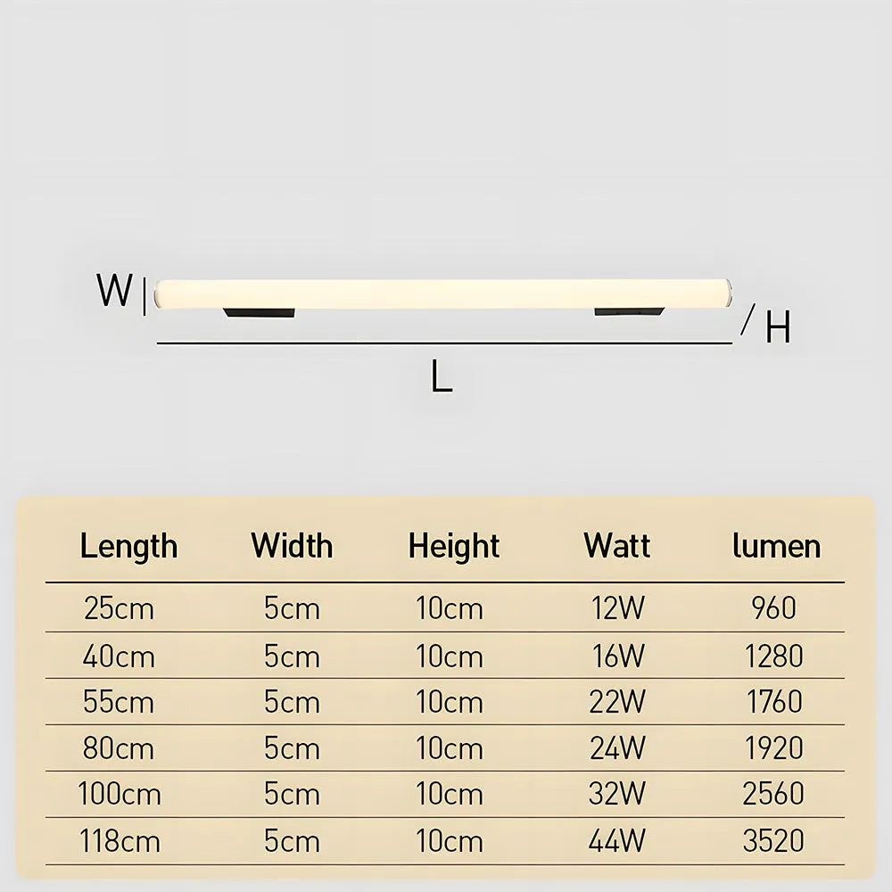 Modern Long Strip Black Acrylic Outdoor Wall Light for Patio