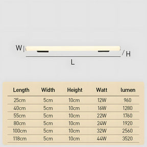 Modern Long Strip Black Acrylic Outdoor Wall Light for Patio